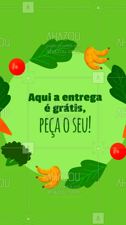 posts, legendas e frases de hortifruti para whatsapp, instagram e facebook:  Legumes e frutas frescas diretamente na sua casa! #ahazoutaste #alimentacaosaudavel #vidasaudavel #mercearia #qualidade #hortifruti #organic