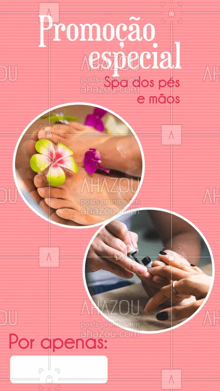 posts, legendas e frases de manicure & pedicure para whatsapp, instagram e facebook: Aproveite a promoção especial e agende agora mesmo o seu horário! #spadospes #ahazou #spadasmaos #manicure #pedicure