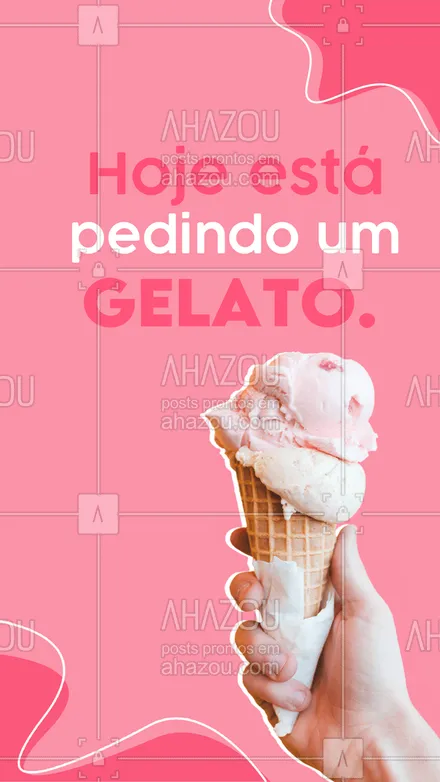 posts, legendas e frases de gelados & açaiteria para whatsapp, instagram e facebook: Reserve um momento para refrescar seu dia e suas ideias. #gelato #refrescante #ahazoutaste #gelados #icecream #sorvete 
