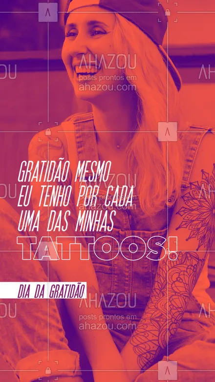 posts, legendas e frases de estúdios, tatuadores & body piercer para whatsapp, instagram e facebook: E vocês também, aposto! ? 
#diadaGratidao #gratidao #AhazouInk #tattoo #tatuagem