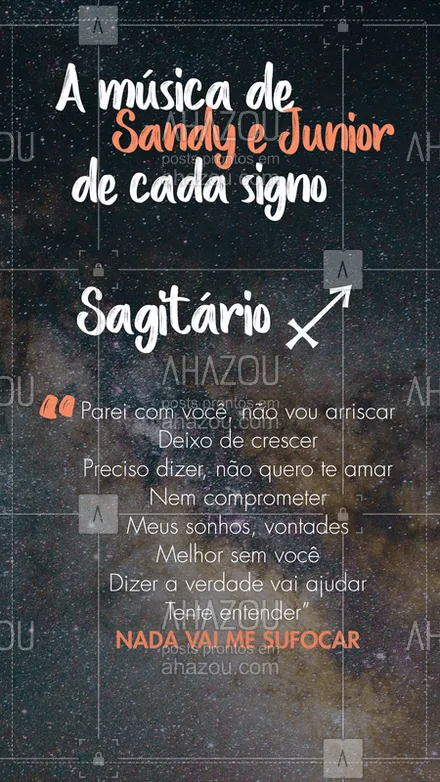 posts, legendas e frases de posts para todos para whatsapp, instagram e facebook: E aí, sagitarianos(as) vocês concordam? ? #astrologia #ahazou #sandyejunior