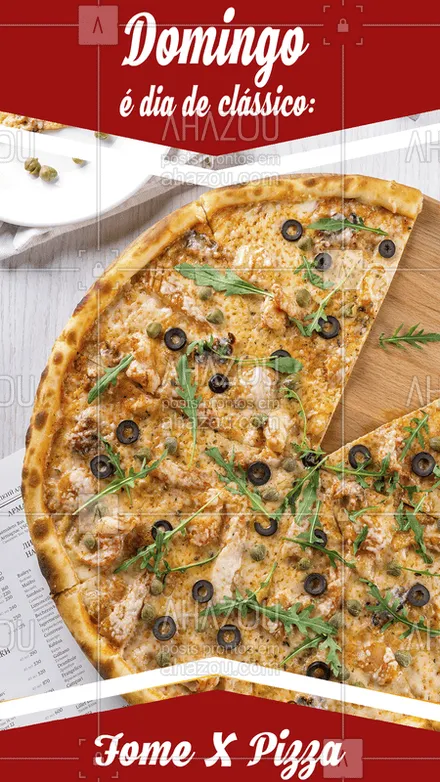 posts, legendas e frases de pizzaria para whatsapp, instagram e facebook: Não dá pra perder esse clássico né? ? #pizza #ahazoutaste #pizzaria