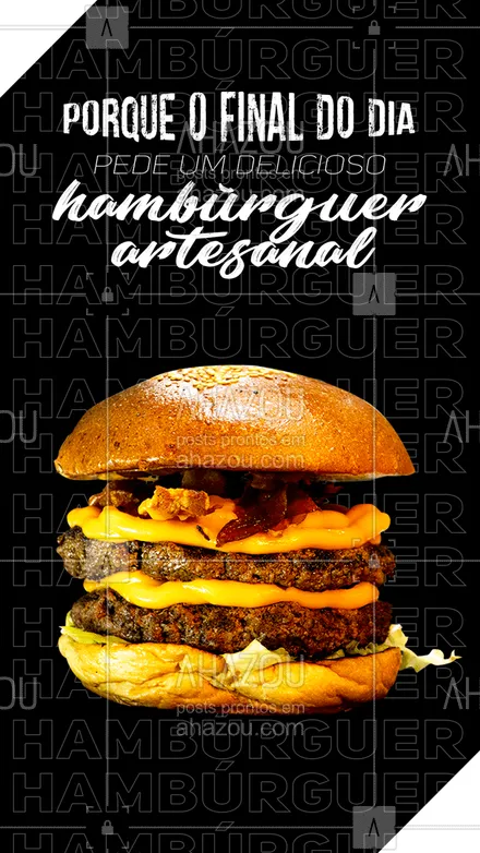 posts, legendas e frases de hamburguer para whatsapp, instagram e facebook: Nada melhor que terminar o dia comendo essa maravilha deliciosa! Entre em contato e peça já o seu hambúrguer artesanal! #hamburgueriaartesanal #hamburgueria #ahazoutaste #burgerlovers #burger #artesanal #hamburguerartesanal