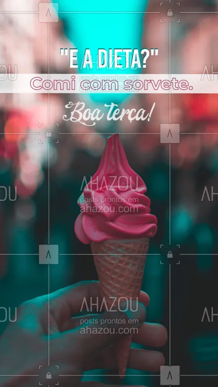 posts, legendas e frases de gelados & açaiteria para whatsapp, instagram e facebook: Afinal, dieta boa é dieta furada para tomar o seu sorvete favorito! 😈😝🍨
#ahazoutaste #açaí  #açaíteria  #gelados  #cupuaçú  #icecream  #sorvete  #sorveteria 
