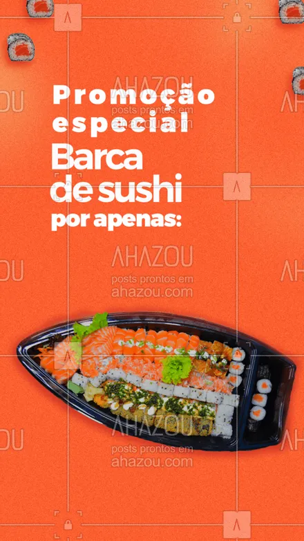 posts, legendas e frases de cozinha japonesa para whatsapp, instagram e facebook: Bateu aquela vontade de comer sushi?
Então esta promoção chegou na hora certa e para matar sua vontade.
Aproveite.
#ahazoutaste #barcadesushi #promocao #oferta  #japa  #japanesefood  #sushidelivery  #comidajaponesa  #sushitime 