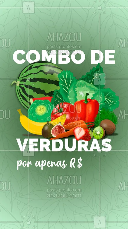 posts, legendas e frases de hortifruti para whatsapp, instagram e facebook: Aproveite nosso combo e tenha as verduras mais frescas por um preço especial! Compre já!
#verduras #ahazoutaste #promoção #combo