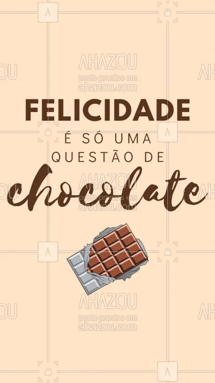posts, legendas e frases de doces, salgados & festas para whatsapp, instagram e facebook: Como não ser feliz com uma barra de chocolate??  ?❤️? #chocolate #ahazou #chocolover