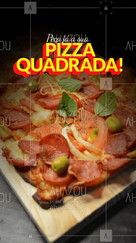 posts, legendas e frases de pizzaria para whatsapp, instagram e facebook: A sua favorita, gostosa em qualquer formato! #pizza #pizzaquadrada #ahazoutaste #pizzaria #pizzalife #pizzalovers  