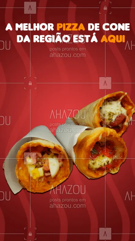 posts, legendas e frases de pizzaria para whatsapp, instagram e facebook: Você nunca provou uma pizza de cone tão gostosa quanto a nossa. Então não pense duas vezes, confira nosso cardápio e peça já a melhor pizza de cone da região. #pizza #pizzalife #pizzalovers #pizzaria #ahazoutaste #sabor #qualidade #opções #sabores #pizzadecone