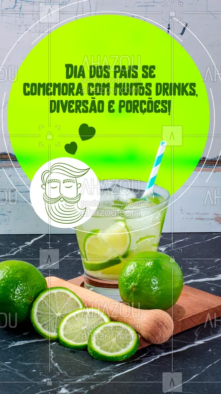 posts, legendas e frases de bares para whatsapp, instagram e facebook: Está esperando o que para trazer o seu pai para cá?! Comemore com a gente! 🍺🍹 #ahazoutaste #bar  #cocktails  #drinks  #lounge 