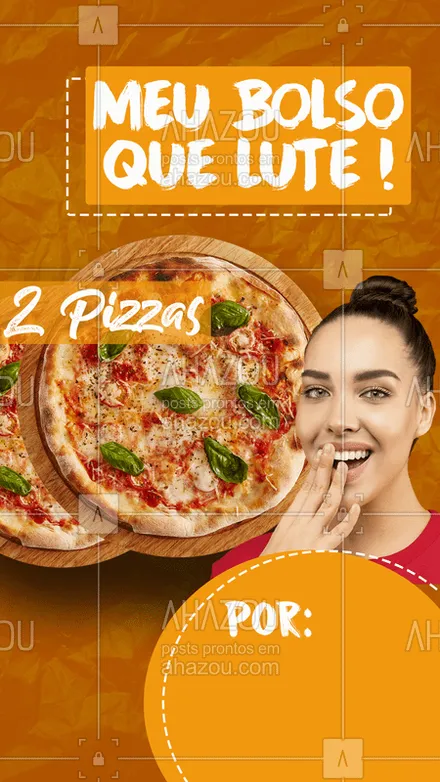 posts, legendas e frases de pizzaria para whatsapp, instagram e facebook: Meus bolsos que lute com essa super promoção, 2 pizza por:[]. Não perca tempo,peça já!!?❤ #ahazou #food #pizza 
