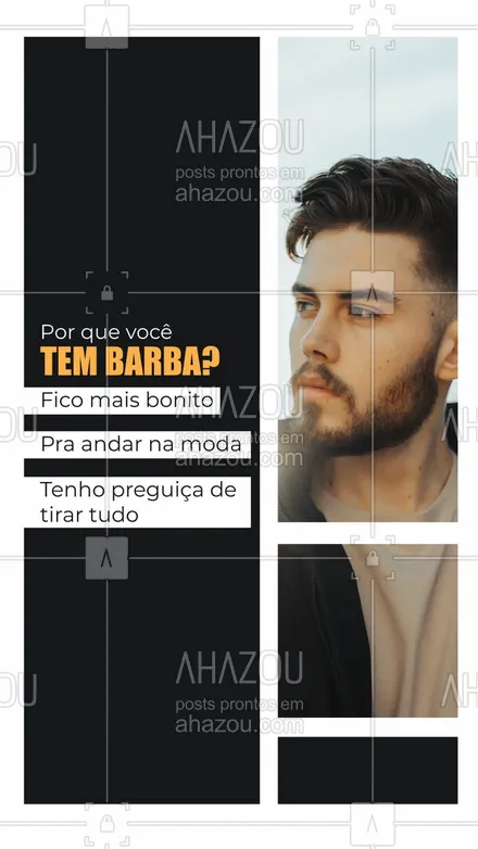 posts, legendas e frases de barbearia para whatsapp, instagram e facebook: Todo mundo tem os seus motivos para ser barbudo, conta pra gente nos comentários quais são os seus! 👇🏻👀
#AhazouBeauty #enquete  #barba  #barbearia  #barbeiro  #barbeiromoderno  #barbeirosbrasil  #barber  #barberLife 