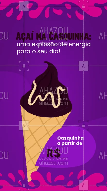 posts, legendas e frases de gelados & açaiteria para whatsapp, instagram e facebook: Essa é para quem gosta mesmo de açaí! Aproveite nossos preços promocionais e demonstre o seu amor pelo gelado roxinho! 💜
#ahazoutaste #açaí  #açaíteria  #gelados #casquinha #casquinhadeacai #acainacasquinha #AçaíLovers