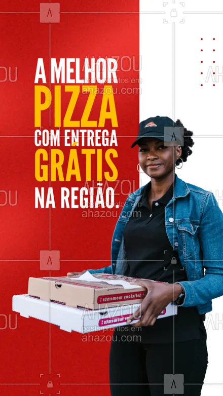 posts, legendas e frases de pizzaria para whatsapp, instagram e facebook: Aqui você pede sua pizza favorita com entrega grátis.
Confira quais regiões e peça já a sua.
Aproveite.
#ahazoutaste #pizzalife  #pizzalovers  #pizzaria  #pizza #entregagratis