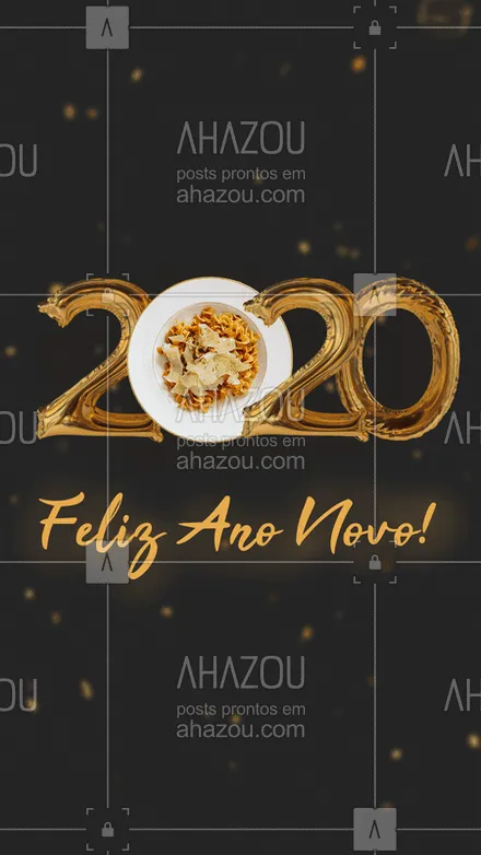 posts, legendas e frases de cozinha italiana para whatsapp, instagram e facebook: Que 2020 seja um ano repleto de conquistas, alegrias, paz e sucesso. Obrigado à todos pela parceria nesse ano! #2020 #anonovo #ahazoutaste