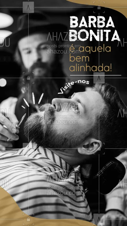 posts, legendas e frases de barbearia para whatsapp, instagram e facebook: Venha deixar sua barba bem alinhada como pede a encomenda! 😉 
#AhazouBeauty #barberLife  #barbeirosbrasil  #barbeiro  #barberShop  #barbearia  #barba 
