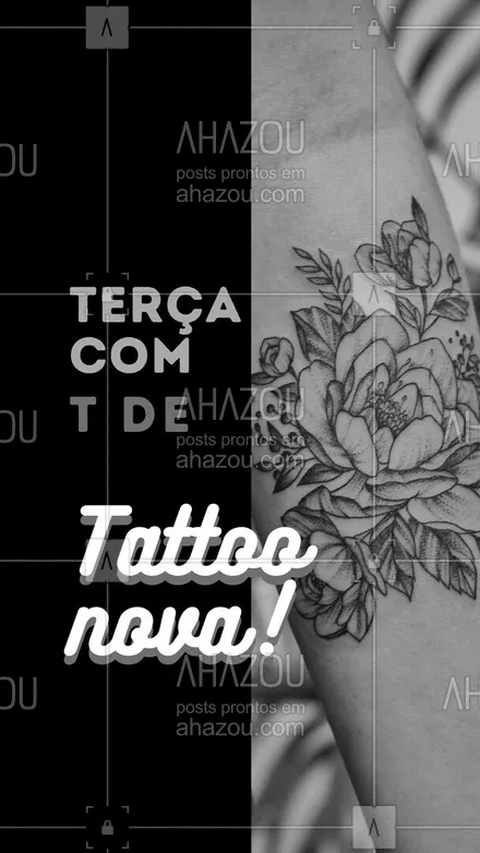 posts, legendas e frases de estúdios, tatuadores & body piercer para whatsapp, instagram e facebook: Bateu aquela vontade de uma tatuagem novinha em folha? Marca uma sessão com a gente! #AhazouInk #terçafeira #tattoonova  #tattoo  #tatuagem  #estudiodetattoo  #tattoos 