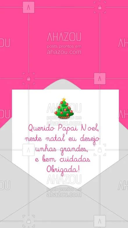 posts, legendas e frases de manicure & pedicure para whatsapp, instagram e facebook: O Papai Noel me encaminhou sua cartinha, vamos agendar seu horário e realizar seu desejo? ✉?

#unhas #manicure #nails #ahazou #natal