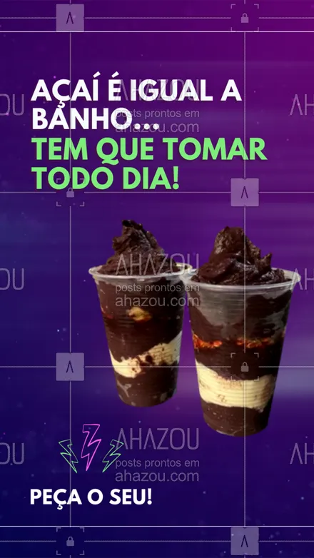 posts, legendas e frases de gelados & açaiteria para whatsapp, instagram e facebook: E aí, você já tomou o seu açaí (e o seu banho) hoje? Conta pra gente aqui nos comentários se o de hoje está pago! 👇🏻😝🤣🤣
#ahazoutaste #açaí  #açaíteria  #cupuaçú  #gelados  #icecream  #sorvete  #sorveteria 