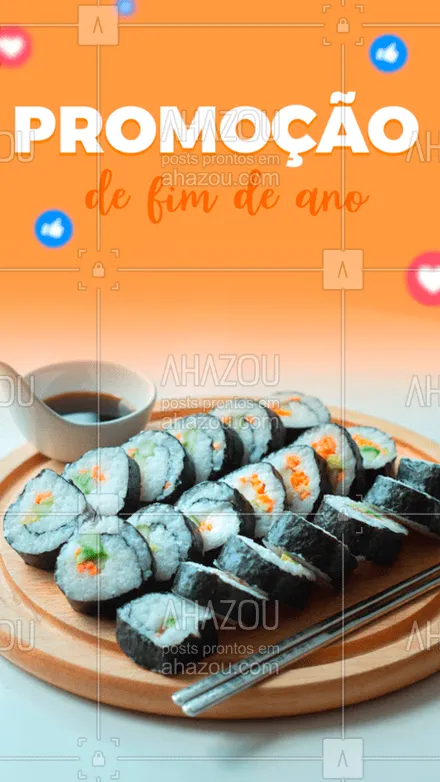 posts, legendas e frases de cozinha japonesa para whatsapp, instagram e facebook: Aproveite nossas promoções de fim de ano!
#ahazou #promocao #fimdeano