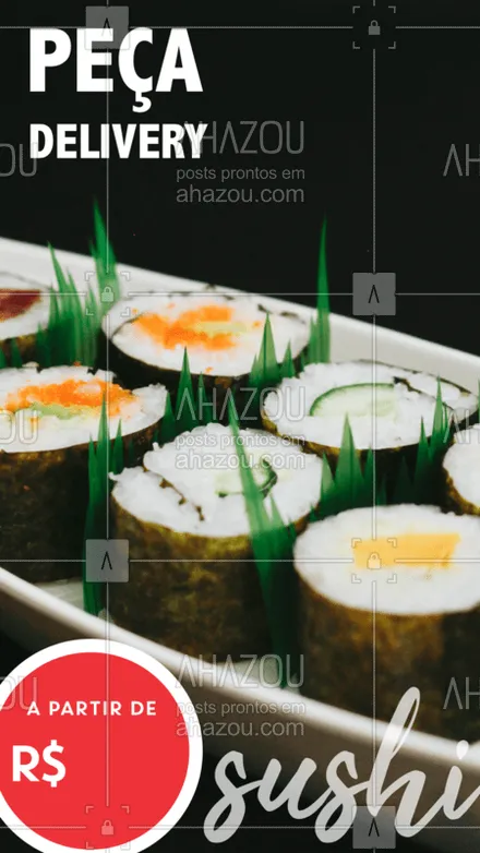 posts, legendas e frases de cozinha japonesa para whatsapp, instagram e facebook: Bateu aquela fome, aquela preguiça de ir pra cozinha e você não pode sair de casa? Peça já seu combinado de sushi pelo nosso whatsapp (xx) xxxxx-xxxx!

#sushi #ahazoutaste #delivery #quarentena