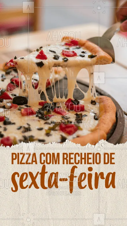 posts, legendas e frases de pizzaria para whatsapp, instagram e facebook: Aquele gostinho de sextou, em qualquer dia da semana ?
#pizza #gastronomia #bandbeauty #ahazou 