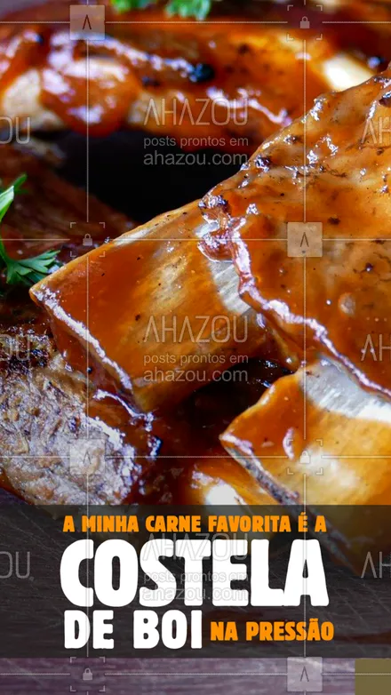 posts, legendas e frases de comidas variadas para whatsapp, instagram e facebook:  Se essa também é sua carne favorita, pede pra gente. A nossa tem um sabor inesquecível. ? #ahazoutaste #carne #costeladeboi #comida #ahazoutaste 
