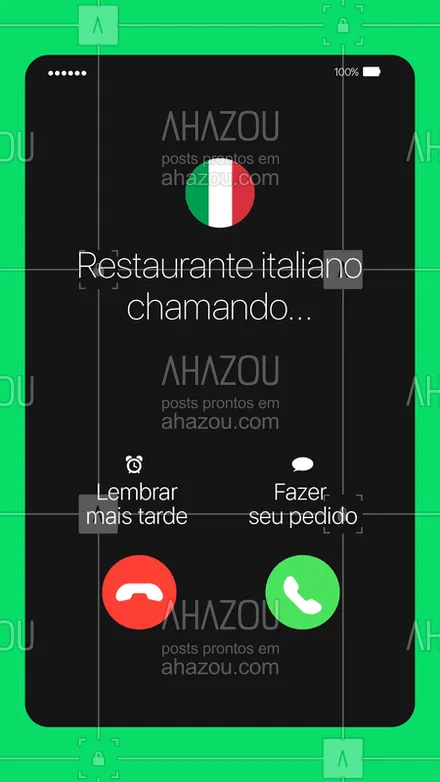 posts, legendas e frases de cozinha italiana para whatsapp, instagram e facebook: Alô, tem alguém te ligando! Tá na hora de fazer seu pedido ? #restauranteitaliano #ahazoutaste #comidaitaliana