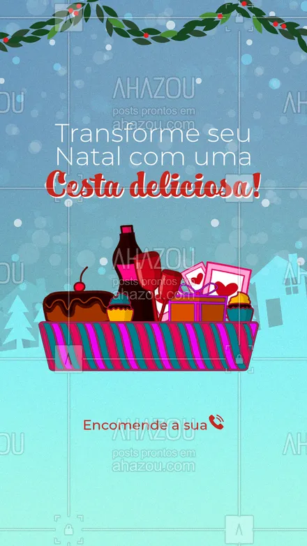 posts, legendas e frases de doces, salgados & festas, confeitaria, cafés, comidas variadas para whatsapp, instagram e facebook: Deixe o seu Natal mais saboroso com uma de nossas cestas!
Estamos aceitando encomendas de Cestas de Natal! Encomende a sua! 

#CestaDeNatal  #ahazoutaste  #confeitaria #confeitariaartesanal #bolocaseiro #bolosdecorados #foodlovers #foodlovers