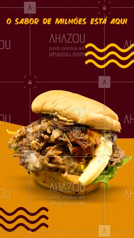 posts, legendas e frases de hamburguer para whatsapp, instagram e facebook: Carne suculenta, pão macio, ingredientes de qualidade. Esse é o segredo para um hambúrguer com sabor de milhões. Venha experimentar e se encante com toda essa delícia. #artesanal #burger #burgerlovers #ahazoutaste #hamburgueria #hamburgueriaartesanal #sabor #opções #qualidade #cardápio