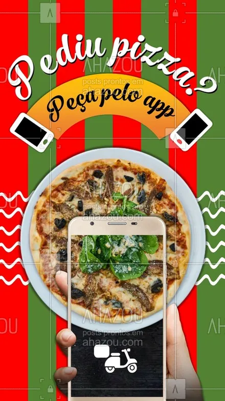 posts, legendas e frases de pizzaria para whatsapp, instagram e facebook: Bateu a vontade de comer pizza, mas não  pode sair de casa? Sem estresse e sem passar vontade! Peça pelo aplicativo (colocar nome do aplicativo aqui)!
#ahazou #bateuvontade  #quarentena #pizza