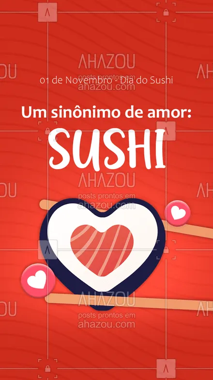 posts, legendas e frases de cozinha japonesa para whatsapp, instagram e facebook: E tá errado? ?❤️
 
#DiadoSushi #Sushi #AmoSushi #AhazouTaste #Gastronomia #ComidaJaponesa
