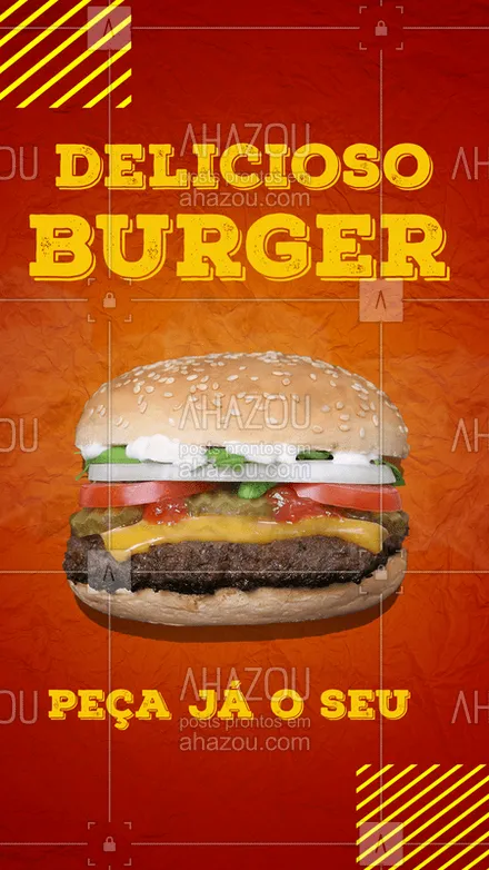 posts, legendas e frases de hamburguer para whatsapp, instagram e facebook: Esta procurando um hambúrguer saboroso  e inesquecível? Você acaba de achar! ??? #ahazou #hamburguer #delicioso 