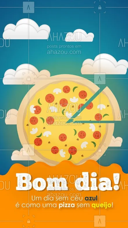posts, legendas e frases de pizzaria para whatsapp, instagram e facebook: Bom dia para vocês que amam pizza com bastaaante queijo igual amam um céu lindo azulzinho  ?️?#ahazoutaste  #pizzaria #pizza #pizzalife #pizzalovers #bomdia #céu #azul #dia #queijo #pizzaequeijo 