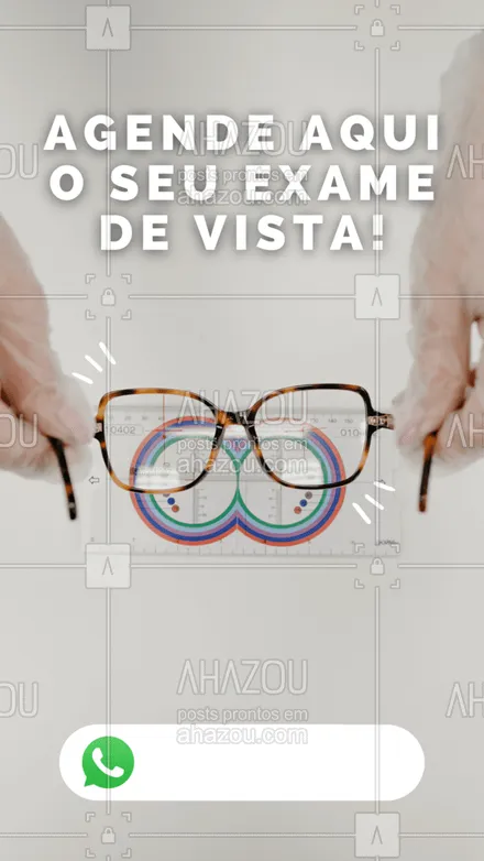 posts, legendas e frases de óticas  para whatsapp, instagram e facebook: Sua saúde visual também precisa de cuidados, priorize-a! #examedevista #saúdevisual #ahazouóticas #visão #óculos