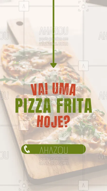 posts, legendas e frases de pizzaria para whatsapp, instagram e facebook: Que tal inovar seu dia pedindo uma pizza frita? Entre em contato e saiba mais.  #ahazoutaste #pizza  #pizzalife  #pizzalovers  #pizzaria 