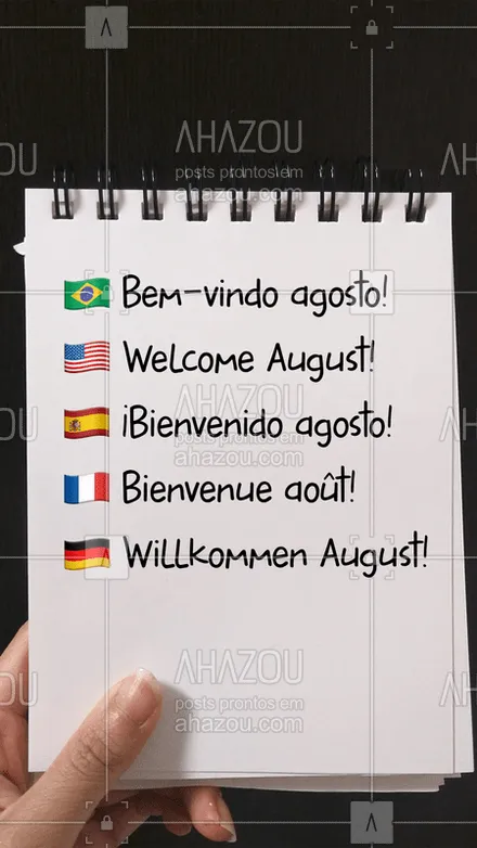 posts, legendas e frases de línguas estrangeiras para whatsapp, instagram e facebook: Que você tenha muitas maneiras para celebrar o início de mais um mês. ?

#AhazouEdu #Educação #BemVindo #Agosto #Idiomas #Inglês #Espanhol #Francês #Alemão 
