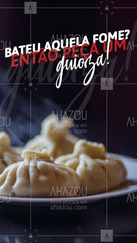 posts, legendas e frases de cozinha japonesa para whatsapp, instagram e facebook: A pedida certa para matar a sua fome é um delicioso guioza! Então não perca mais tempo, entre em contato e peça já o seu! #japa #japanesefood #ahazoutaste #comidajaponesa #guioza