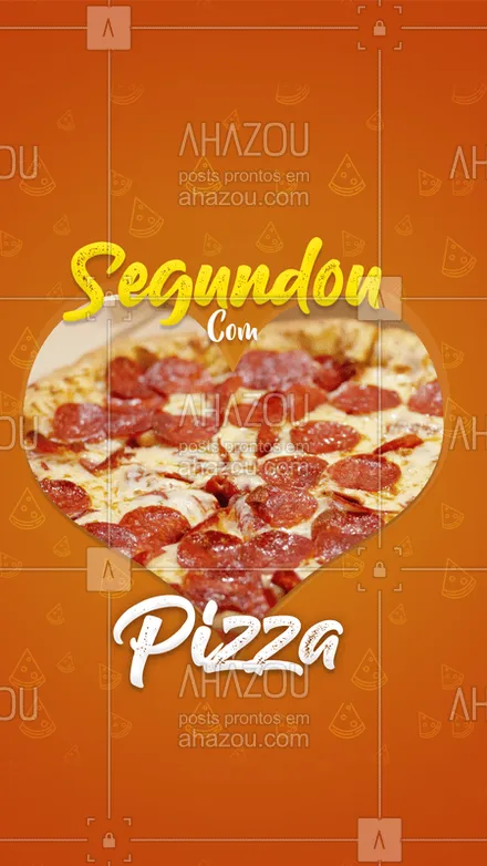 posts, legendas e frases de pizzaria para whatsapp, instagram e facebook: Segundou, e nada melhor do que uma bela pizza! Venha conferir ! #ahazou #pizza #fastfood

