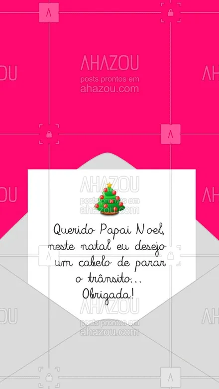 posts, legendas e frases de cabelo para whatsapp, instagram e facebook: O Papai Noel me encaminhou sua cartinha, vamos agendar seu horário e realizar seu desejo? ✉?

#cabelos #salao  #ahazou #natal