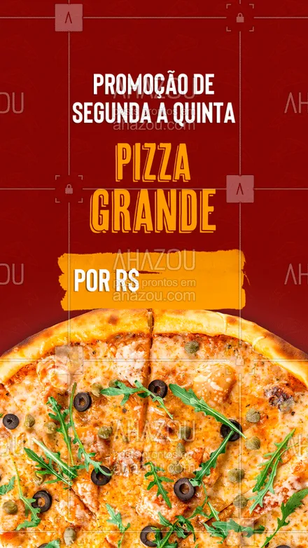 posts, legendas e frases de pizzaria para whatsapp, instagram e facebook: De segunda a quinta tem preço especial por aqui: Pizza grande por apenas R$ XX. Peça a sua! 

#pizza #promoção #PizzaGrande #ahazou