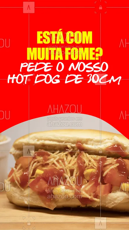 posts, legendas e frases de hot dog  para whatsapp, instagram e facebook: Sabor inigualável de dar água na boca! Delicie-se com nosso super dogão de 30cm!  #ahazoutaste #cachorroquente  #food  #hotdog  #hotdoggourmet  #hotdoglovers 