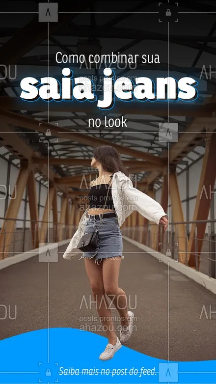 posts, legendas e frases de moda feminina para whatsapp, instagram e facebook: Uma saia jeans é uma peça coringa, então, aqui vai uma dica de como usá-la: use com uma blusinha mais justa e com um cinto, isso dará um charme a mais no seu look, fica a dica. 

 #fashion  #fashionista  #lookdodia #AhazouFashion #moda  #modafeminina #saiajeans #combinarsaiajeans #dicas 