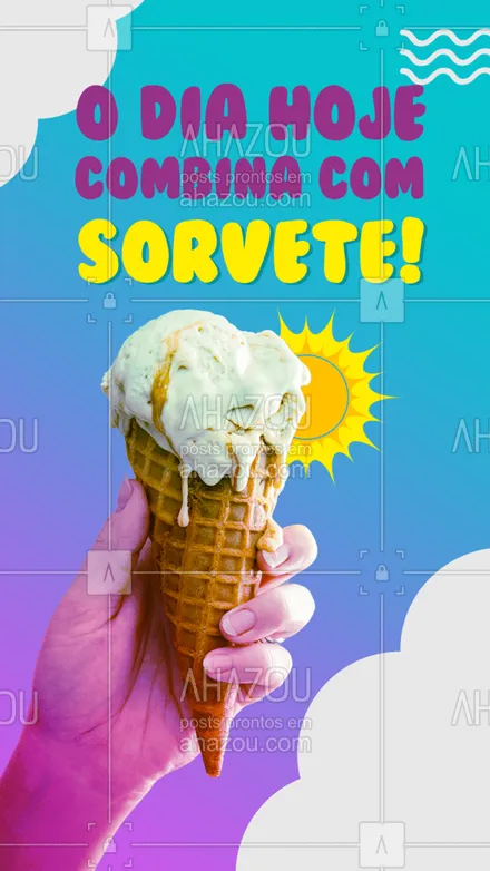 posts, legendas e frases de gelados & açaiteria para whatsapp, instagram e facebook: Na verdade, todos os dias combinam com sorvete, não é mesmo?! #sorvete #gelado #ahazoutaste  #icecream  #sorveteria  #gelados 