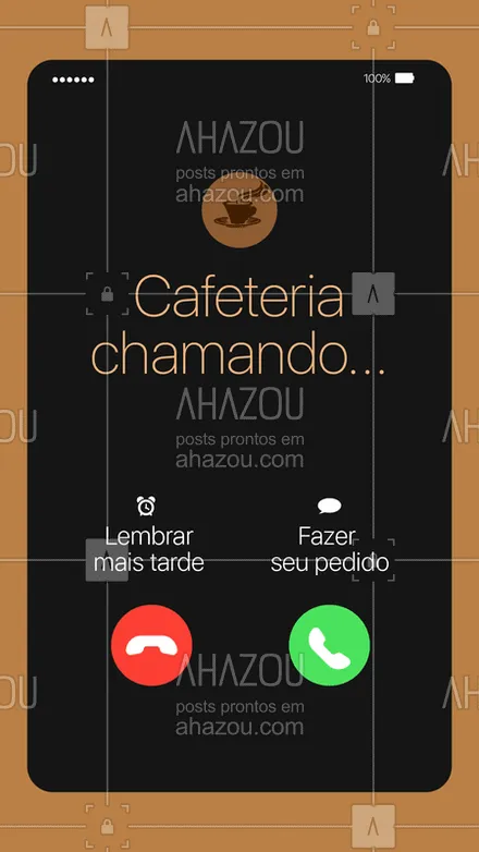 posts, legendas e frases de cafés para whatsapp, instagram e facebook: Alô, tem alguém te ligando! Tá na hora de fazer seu pedido ? #cafeteria #ahazoutaste #cafés