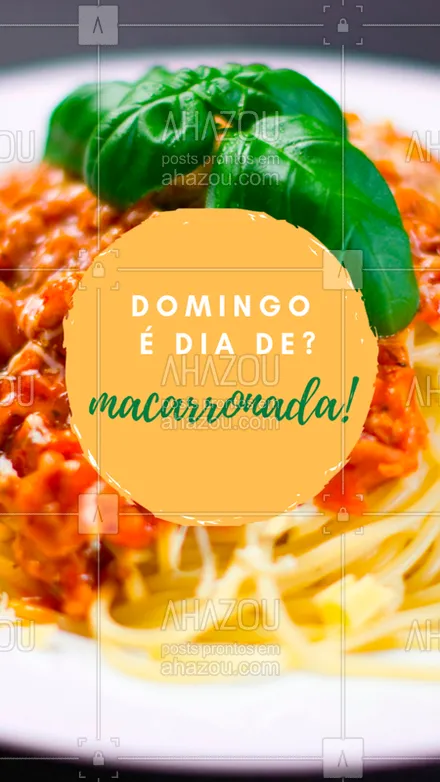 posts, legendas e frases de cozinha italiana para whatsapp, instagram e facebook: Família + Domingo + Macarronada = Felicidade! #massas #macarronada #ahazouapp #gastronomia #domingo #familia