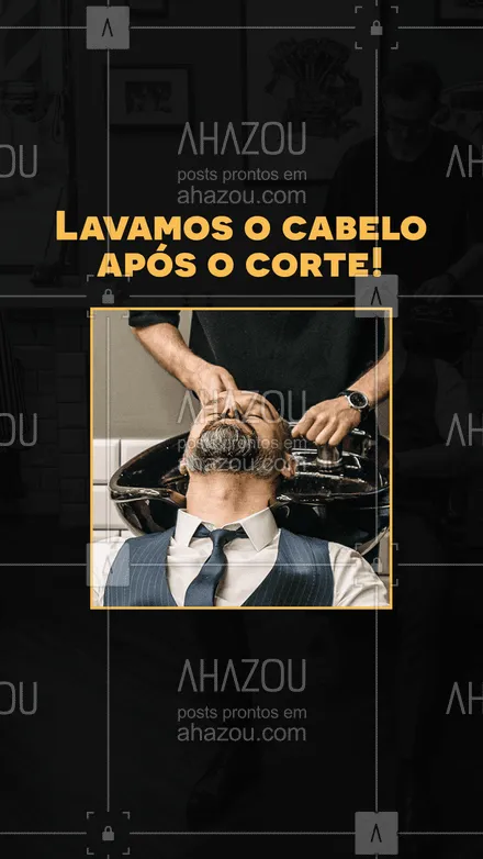 posts, legendas e frases de barbearia para whatsapp, instagram e facebook: Serviços de qualidade é com a gente mesmo! Aqui nós finalizamos seu cabelo com a lavagem! 😉 #AhazouBeauty #barberLife  #barbeirosbrasil  #barbeiro  #barberShop  #barbearia  #cuidadoscomabarba  #barba  #barber #lavagem #corte #cabelo #cliente