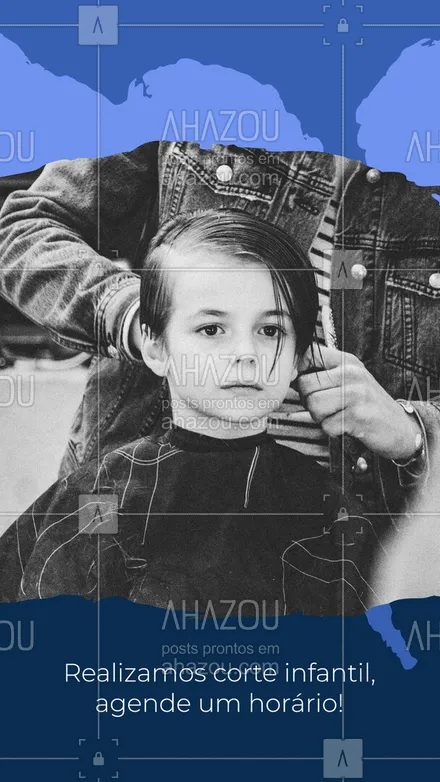 posts, legendas e frases de cabelo para whatsapp, instagram e facebook: Toda confiança e cuidado que seu filho merece na hora de cortar o cabelo. 👱🏻‍♂️🧒🏻 #AhazouBeauty #cabeloperfeito #hairstylist #cabeleireiro #salaodebeleza #corteinfantil
