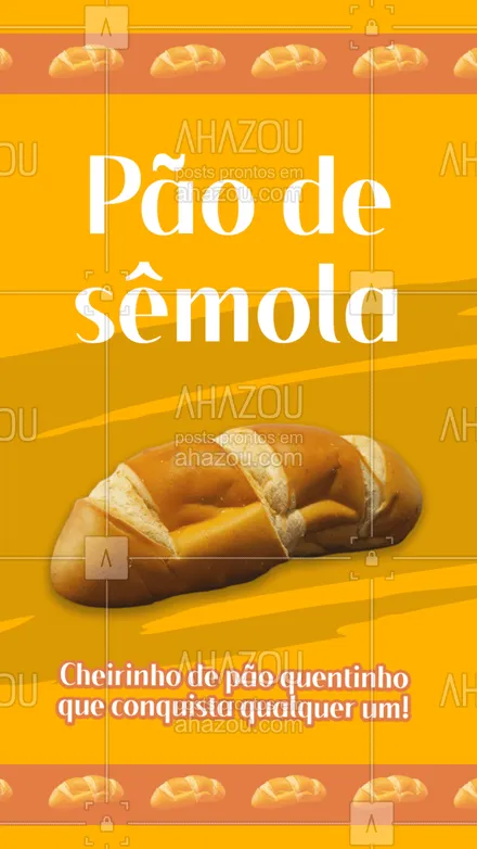 posts, legendas e frases de padaria para whatsapp, instagram e facebook: Por aqui temos várias opções de pães! Venha conhecer o nosso delicioso pão de sêmola! Fresquinho e com a qualidade que vocês já conhecem! 
 #ahazoutaste #pãodesemola  #padariaartesanal #cafedamanha #pãoquentinho #confeitaria #bakery #panificadora #padaria