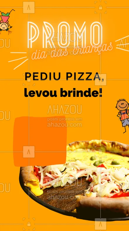posts, legendas e frases de pizzaria para whatsapp, instagram e facebook:  Se é pra comemorar, vamos comemorar direito: deixando a criançada feliz! ??
#diadascriancas #pizza #ahazoutaste #pizzaria
